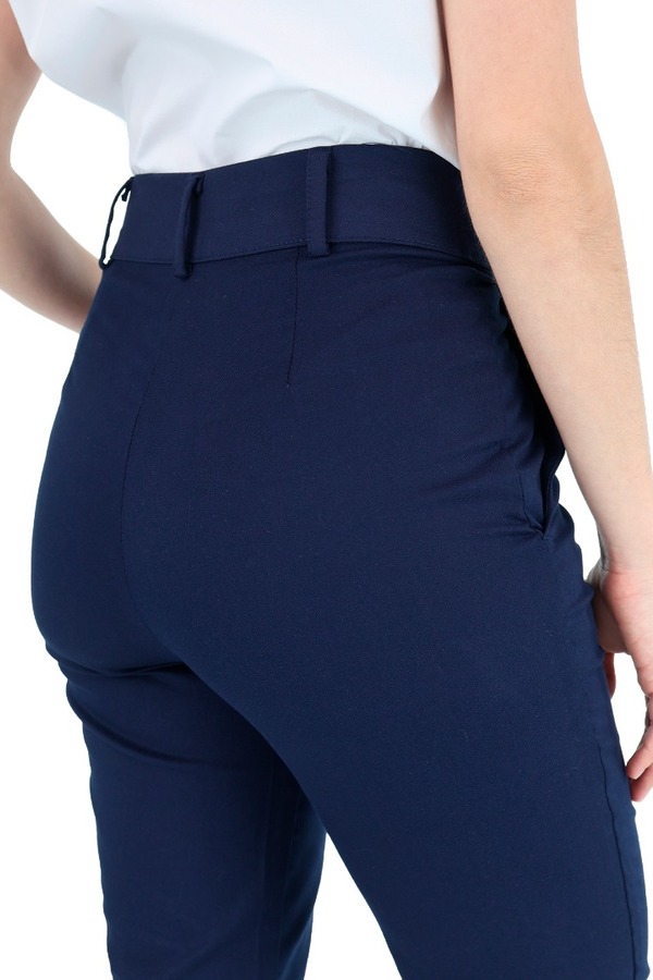 Pantalon De Vestir Color Azul Marino Con Bolsas Para Mujer